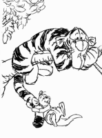 A coloring page of winnie the pooh - group